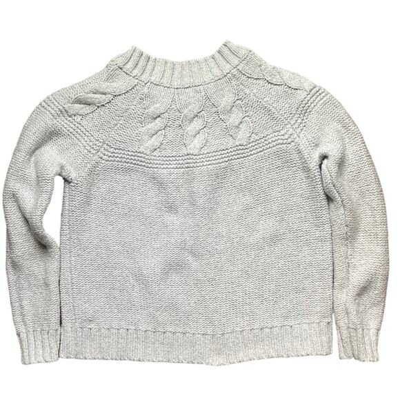 Aerie Womens Size M Gray Heavy Cotton Cable Knit Long Sleeve Sweater - Picture 6 of 9